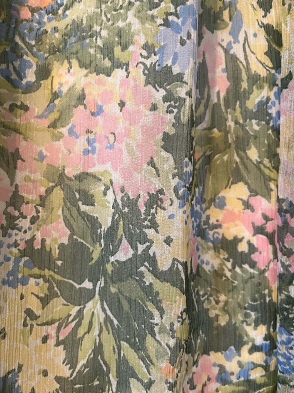 Abercrombie Kids Olive Green Floral Ruffle Dress with Pink & Blue Accents - Picture 3 of 11
